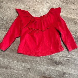 Red Ruffled Kids Top